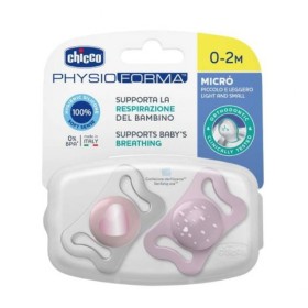 CHICCO Physio Forma Micro 0-2m, Πιπίλα με Θηλή Σιλικόνης Ροζ -2τεμ