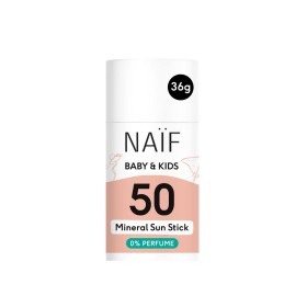 NAIF Baby & Kids High Protection Mineral Sun Stick SPF50, Αντηλιακό Στικ Χωρίς Άρωμα, Προσώπου-Σώματος, για Βρέφη & Παιδιά - 36ml