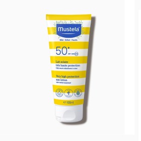 MUSTELA Very High Protection Sun Lotion SPF50+, Βρεφικό, Παιδικό Αντηλιακό Ιδανικό για Όλη την Οικογένεια - 100ml