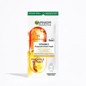 GARNIER Ampoule Sheet Mask, Υφασμάτινη Μάσκα Προσώπου Λάμψης με Βιταμίνη C & Ανανά - 15gr