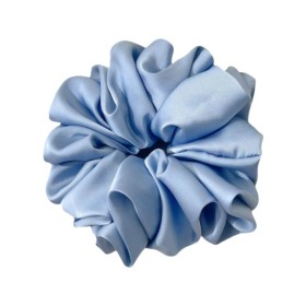 NOVITA Γυναικείo Oversize Scrunchie Μαλλιών Σατέν, Γαλάζιο