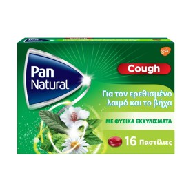 PAN NATURAL Cough Lozenges, Παστίλιες για τον Ερεθισμένο Λαιμό & το Βήχα - 16τεμ
