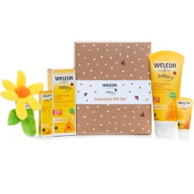 WELEDA Calendula Gift Set, Nappy Change Cream, Κρέμα για την Αλλαγή Πάνας - 75ml , Baby Body Wash & Shampoo, Σαμπουάν & Αφρόλουτρο - 200ml & Travel Size Προϊόντα - 2τεμ & Δώρο Κουκλάκι