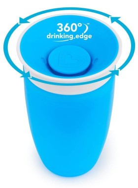 MUNCHKIN Miracle 360 Sippy Cup Blue,  Κύπελλο Εκπαιδευτικό Μπλε - 296ml