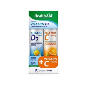 HEALTH AID Vitamin D3 2000iu - 20αναβρ. δισκία & ΔΩΡΟ Vitamin C 1000mg - 20αναβρ. δισκία