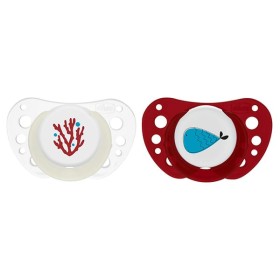CHICCO Physio Forma Air, Πιπίλα Σιλικόνης 16-36m, Μπορντώ- Μπεζ - 2τεμ