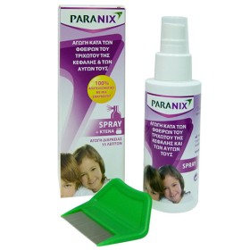 PARANIX Spray, Αγωγή Κατά των Φθειρών του Τριχωτού της Κεφαλής και των Αυγών τους + Κτένα - 100ml