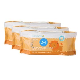 HELENVITA Baby Wipes, Μωρομάντηλα με Χαμομήλι - 64τεμ 2+1 Δώρο