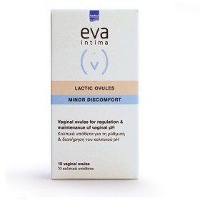 INTERMED Eva Intima Lactic Ovules pH3.8, Κολπικά Υπόθετα - 10τμχ