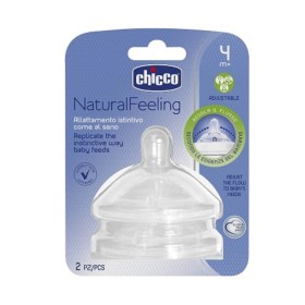 CHICCO Natural Feeling, Θηλή Σιλικόνης  Ρυθμιζόμενης Ροής από 4m+ -2τμχ