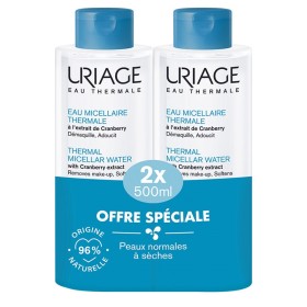 URIAGE Eau Micellaire Thermale Normal to Dry Skin, Ιαματικό Νερό Micellaire για Κανονικό προς Ξηρό Δέρμα - 2 x 500ml