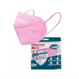 MAX BARBEADOR Max-02 3D Care Μάσκα Προστασίας KN95 Ροζ, Κουτί - 20τεμ