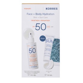 KORRES Promo Yoghurt, Αντηλιακό Γαλάκτωμα Spray Σώματος + Προσώπου SPF50 -150ml & ΔΩΡΟ After Sun Gel -50ml, 1σετ