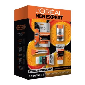 LOREAL PARIS Men Expert Σετ Hydra Energetic, Cleansing Gel - 100ml, Face Scrub - 100ml, Face Mask - 30g, Moisturising Cream - 50ml & Eye Roll On - 10ml