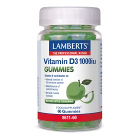 LAMBERTS Vitamin D3 Gummies 1000iu, Ζελεδάκια Βιταμίνης D3 1000iu - 60τεμ