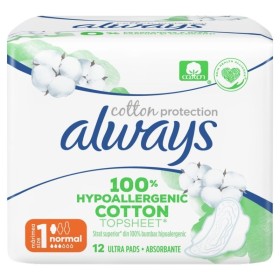 ALWAYS Cotton Protection Size 1 Normal Σερβιέτες Με Φτερά  - 12τεμ