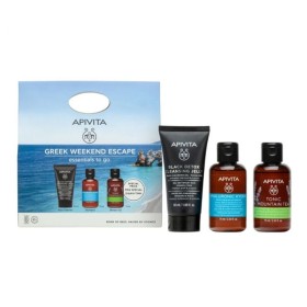 APIVITA Promo Greek Weekend Escape Essentials to Go/ Μαύρο Gel Καθαρισμού Για Πρόσωπο & Μάτια -50ml & Σαμπουάν Ενυδάτωσης -75ml & Αφρόλουτρο -75ml, 1σετ