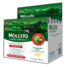 MOLLERS Forte Omega-3, Συμπυκνωμένο Ιχθυέλαιο & Μουρουνέλαιο  - 150caps