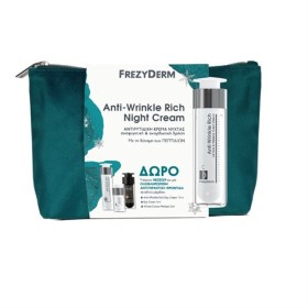 FREZYDERM Anti-Wrinkle Rich Night Cream (45+), Αντιρυτιδική Κρέμα Νύχτας - 50ml & ΔΩΡΟ Anti Wrinkle Rich Day Cream - 15ml, Eye Cream - 5ml, Velvet Colors Medium - 2ml & Νεσεσέρ