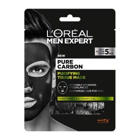 LOREAL PARIS Men Expert Pure Carbon Tissue Mask, Yφασμάτινη Μάσκα Προσώπου με Μαύρο Άνθρακα - 1τεμ