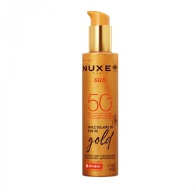 NUXE Sun Oil Gold SPF50, Ιριδίζον Λάδι Μαυρίσματος για Πρόσωπο & Σώμα - 150ml