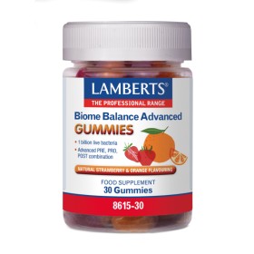 LAMBERTS Biome Balance Advanced Gummies, Ζελεδάκια με Μοναδικό Τριβιοτικό Συνδυασμό (προ-, πρε- & μεταβιοτικό) -30τεμ