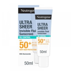NEUTROGENA Ultra Sheer Invisible Fluid Sunscreen Oil Control SPF50+, Αντηλιακό Γαλάκτωμα Προσώπου για Λιπαρές Επιδερμίδες -50ml