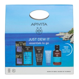 APIVITA Just Dew It Set, Aqua Beelicious Κρέμα-Gel Ελαφριάς Υφής - 15ml, Mini Μαύρο Gel Καθαρισμού - 50ml, Express Beauty Μάσκα Προσώπου Θαλάσσια Λεβάντα - 2x8ml, Mini Σαμπουάν Ενυδάτωσης - 75ml & Express Beauty Μάσκα Μαλλιών - 20ml
