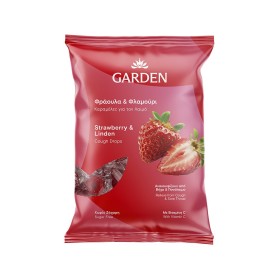 GARDEN Strawberry & Linden Cough Drops, Καραμέλες για το Λαιμό, Φράουλα & Φλαμούρι - 60gr