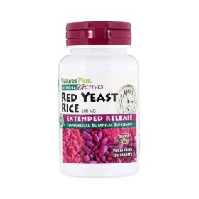 NATURES PLUS Red Yeast Rice 600MG Extended Release, Μαγιά Κόκκινου Ρυζιού - 30veg. tabs
