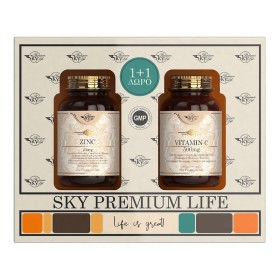 SKY PREMIUM LIFE Zinc 25mg - 60caps &  ΔΩΡΟ Vitamin C 500mg  - 60caps