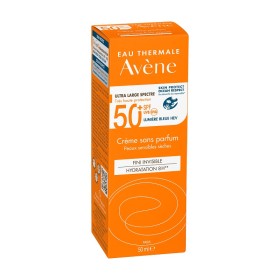 AVENE Soins Solaires Creme Sans Parfum TriAsorB SPF50+, Αντηλιακή Κρέμα Προσώπου Χωρίς Άρωμα για Ξηρό Δέρμα - 50ml