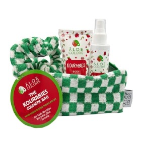 ALOE COLORS The Kourabies Cosmetic Bag με Άρωμα Κουραμπιέ/ Hair & Body Mist -150ml & Body Butter -100ml & ΔΩΡΟ Νεσεσέρ + Scrunchy, 1σετ