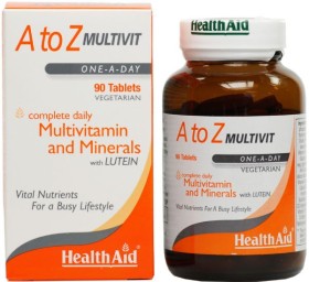 HEALTH AID A to Z Multivit One-A-Day, Πολυβιταμίνη - 90tabs