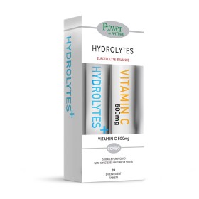 POWER OF NATURE Hydrolytes, Ηλεκτρολύτες  - 20αναβρ. δισκία & ΔΩΡΟ Vitamin C 500mg - 20αναβρ. δισκία