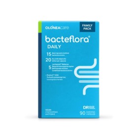 OLONEA BacteFlora Daily Family Pack, Συνδυασμός με Προβιοτικά, Πρεβιοτικά & Μεταβιοτικά -90caps