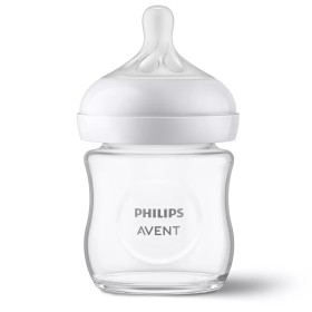 PHILIPS AVENT Γυάλινο Μπιμπερό Natural Response 0m+, Θηλή Σιλικόνης Ροής για Νεογνά, 120ml SCY930/01 - 1 τεμ.