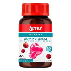 LANES Gummy Calm, Συμπλήρωμα Διατροφής με Μαγνήσιο & Βιταμίνες Β6 & Β12 για τη Φυσιολογική Λειτουργία των Μυών με Γεύση Βατόμουρο -40gummies