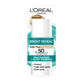 LOREAL PARIS Bright Reveal Daily Fluid SPF50+ Tinted Glow, Bronze, Κρέμα Προσώπου με Νιασιναμίδη & Χρώμα, Μεσαία Απόχρωση - 50ml