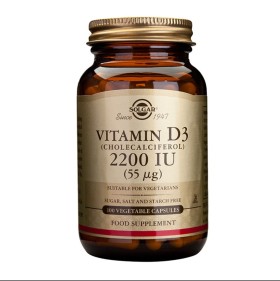 SOLGAR Vitamin D3 (Cholecalciferol) 2200 IU - 100veg.caps