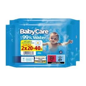 BABYCARE 99% Water, Μωρομάντηλα -2x20τεμ