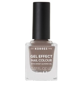 KORRES Gel Effect Nail Colour No95 Stone Grey,  Βερνίκι Νυχιών με Αμυγδαλέλαιο - 11ml