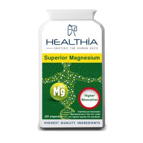 HEALTHIA Superior Magnesium, Συμπλήρωμα Διατροφής με Μαγνήσιο σε 3 Μορφές - 120caps