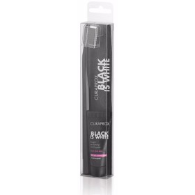 CURAPROX Σετ με Οδοντόβουρτσα Black is White 1τμχ & Tough Whitening Toothpaste - 8ml