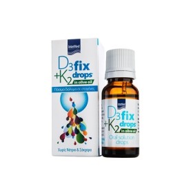 INTERMED D3 Fix Drops  + K2 in Olive Oil, Βιταμίνες D3 & K2 (400 IU D3 & 22,5 μg / 5 σταγόνες) Πόσιμο Διάλυμα σε Ελαιόλαδο - 12ml