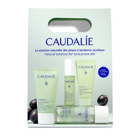 CAUDALIE Vinopure Starter Kit, Purifying Gel Cleanser - 30ml & Purifying Toner - 50ml & Blemish Control Salicylic Serum - 30ml & Moisturizing Mattifying Fluid - 15ml