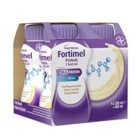 NUTRICIA Fortimel Protein 2kcal/ml Vanilla, Υπερπρωτεϊνικό, Υπερθερμιδικό Πόσιμο Θρεπτικό Σκεύασμα με Γεύση Βανίλια - 4τεμ x 200ml