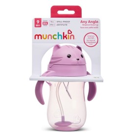 MUNCHKIN Tip & Sip Straw Cat, Κύπελλο με Καλαμάκι από 9m+ -296ml