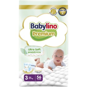 BABYLINO Premium Ultra Soft, Midi No3 4-9 Kg, Βρεφικές Πάνες για την Απαλότερη Φροντίδα - 56τεμ
