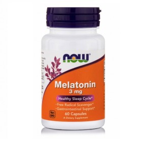 NOW FOODS Melatonin, Συμπλήρωμα Διατροφής με Μελατονίνη - 60veg caps